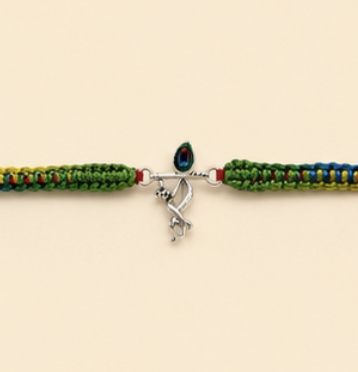Krishna Flute Designer Rakhi with Peacock Feather Charm & Premium Gift Box