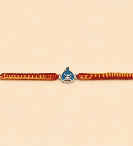 Blue Angry Bird Designer Rakhi with Handwoven Thread & Premium Gift Box