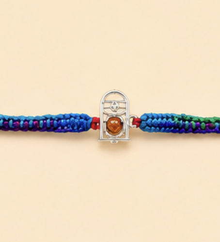 Shivling Designer Rakhi with Rudraksha Stone Charm & Handwoven Thread