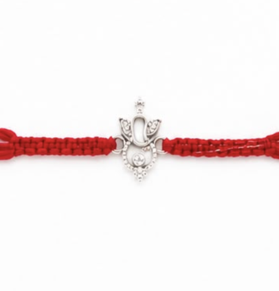 925 Sterling Silver Lord Ganesha Rakhi with Premium Gift Box