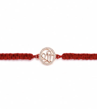 925 Sterling Silver Rose Gold Om Shivling Rakhi