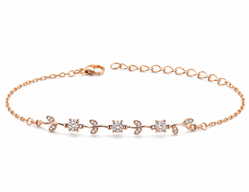 Blossom Sparkle Bracelet – 925 Sterling Silver Rose Gold Finish