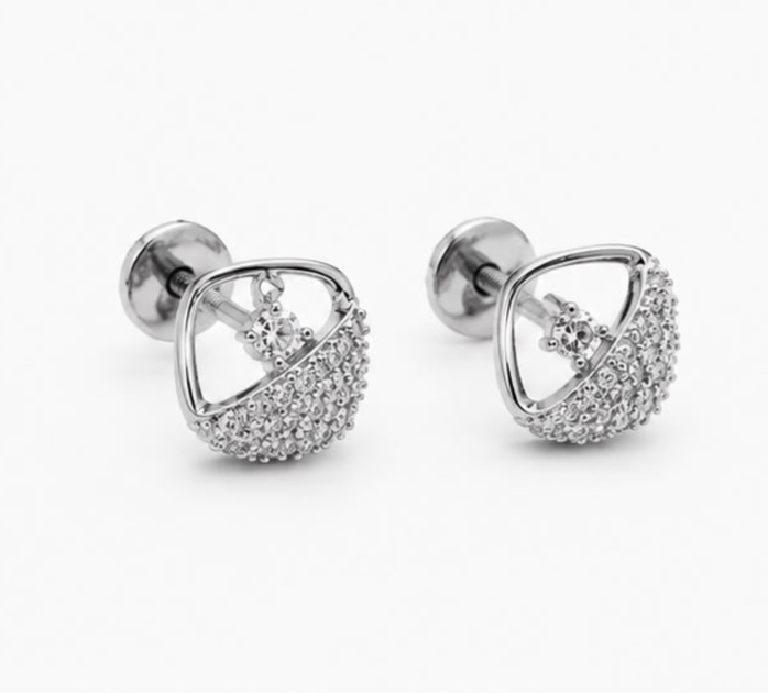 Celestial Orbit Stud Earrings – 925 Sterling Silver