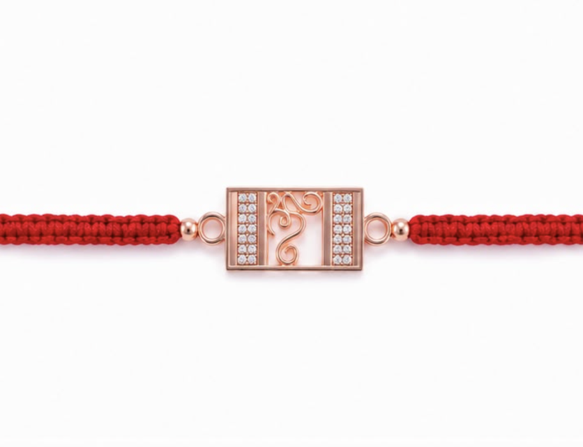 Om Divine Rakhi – 925 Sterling Silver Rose Gold Finish