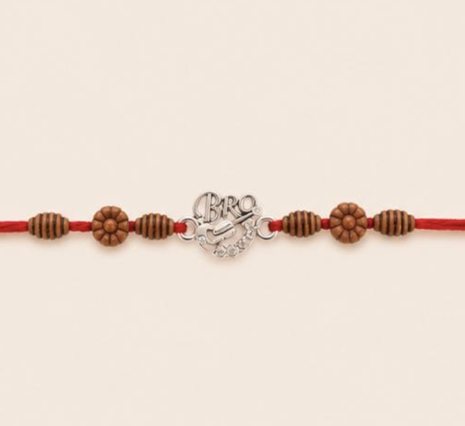 BRO Designer Rakhi | Premium Brother Raksha Bandhan Rakhi with Wooden Beads