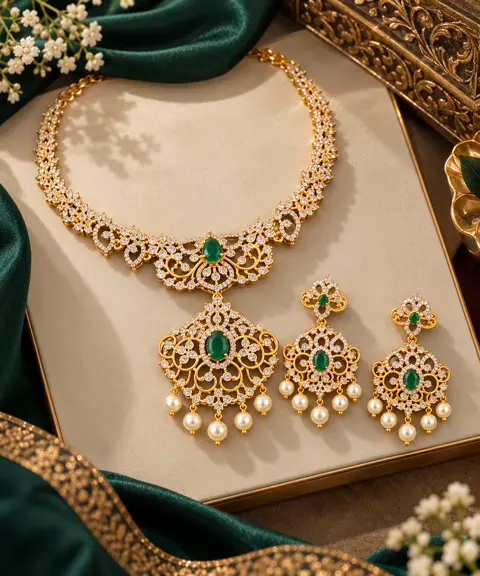 Ganga Jamuna Necklace Set