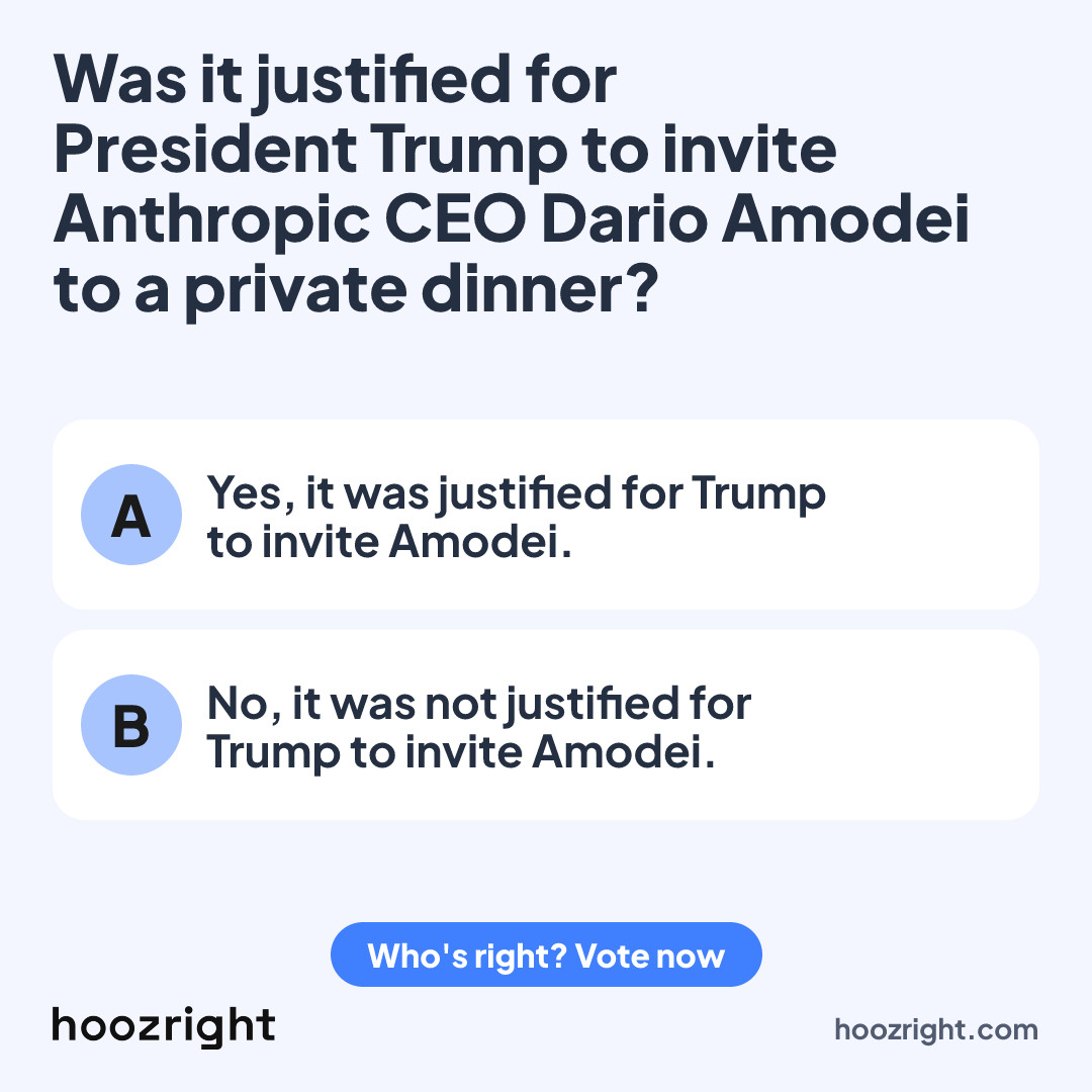 Was it justified for President Trump to invite Anthropic CEO Dario Amodei to a private dinner?