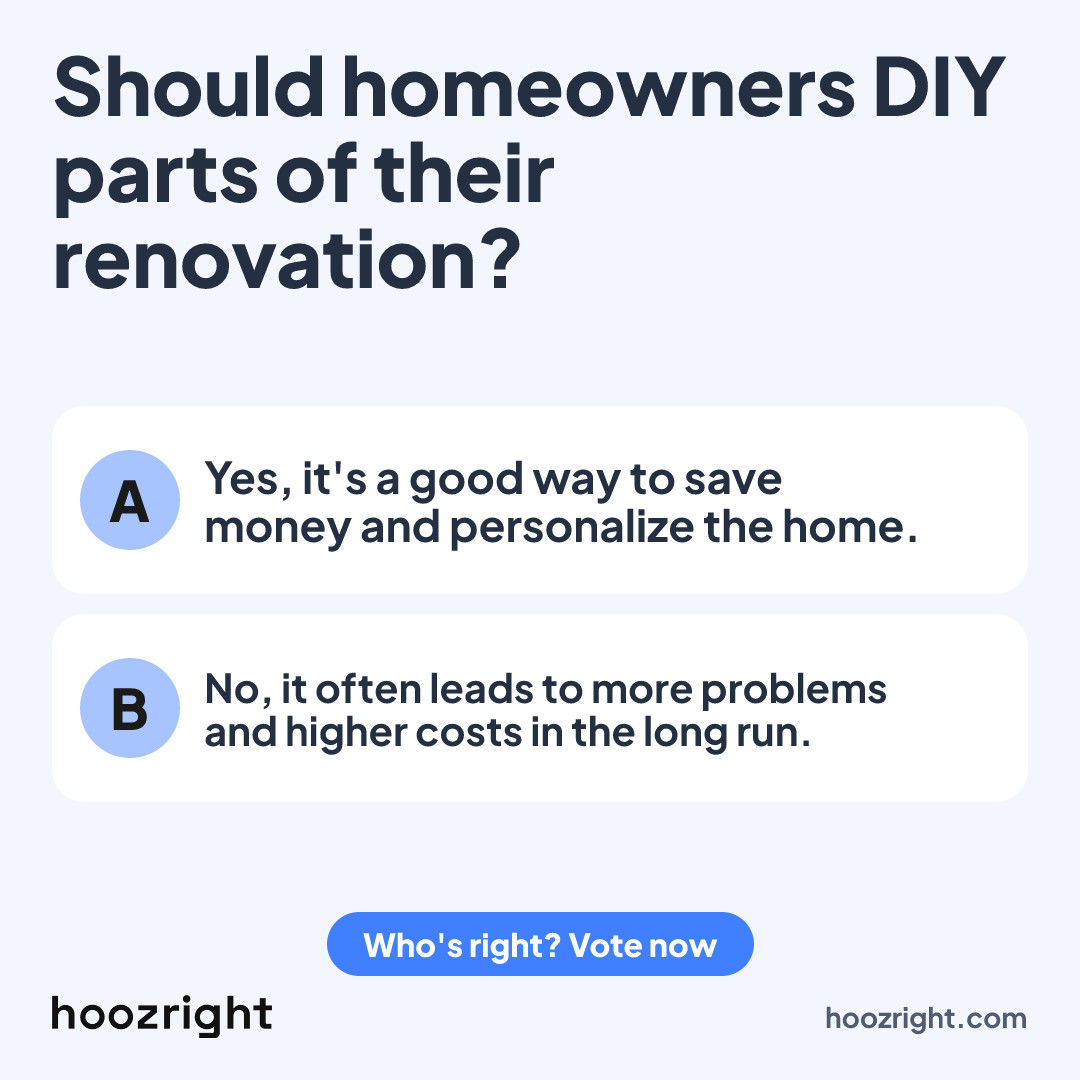 Should homeowners DIY parts of their renovation?