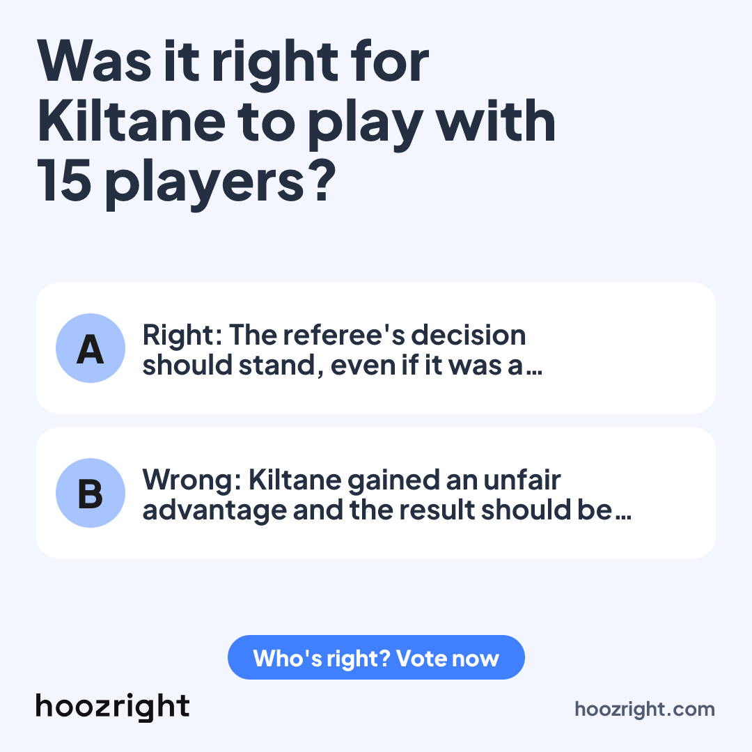 Was it right for Kiltane to play with 15 players?