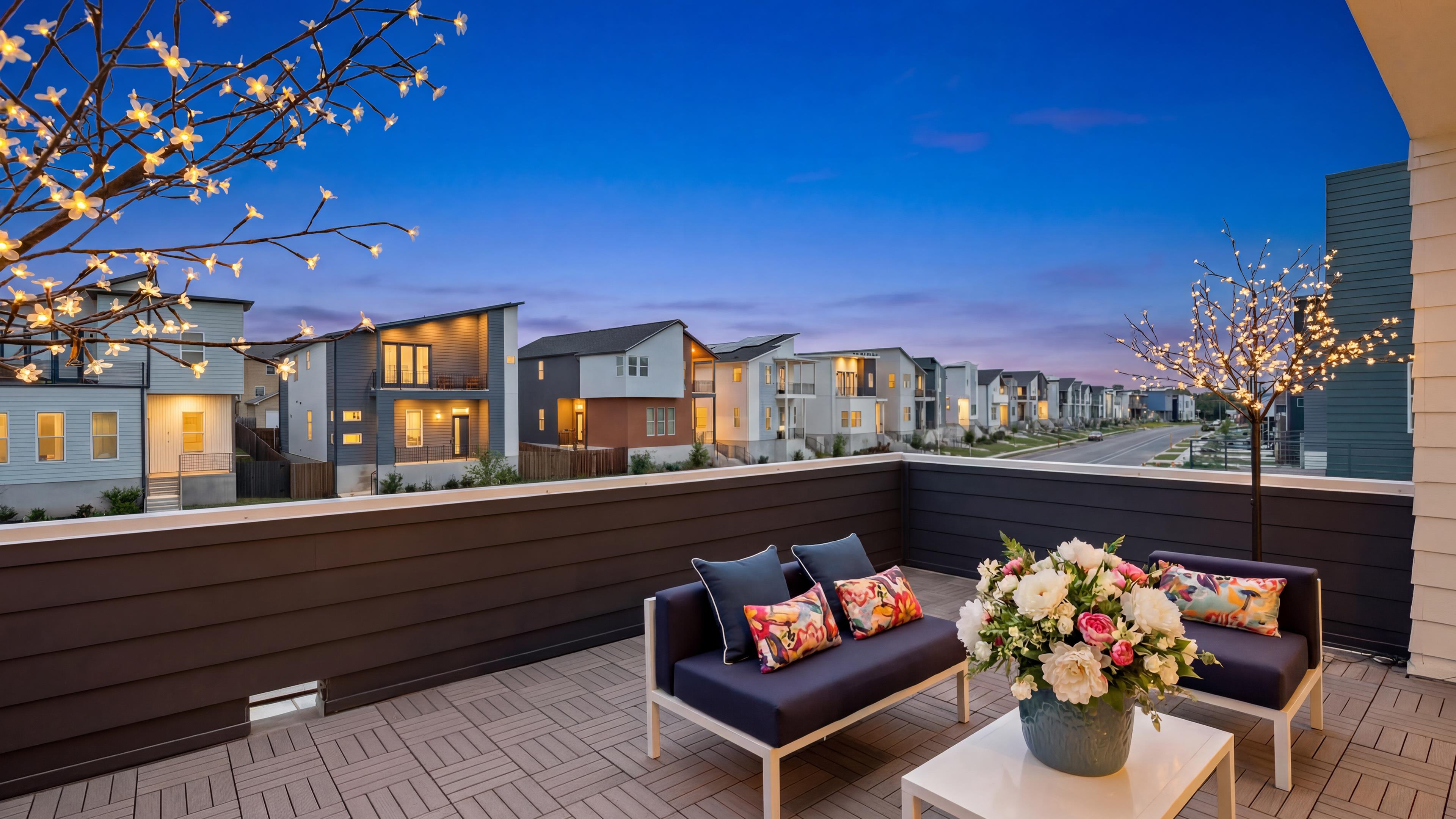 Avondale rooftop terrace with seating and neighborhood views