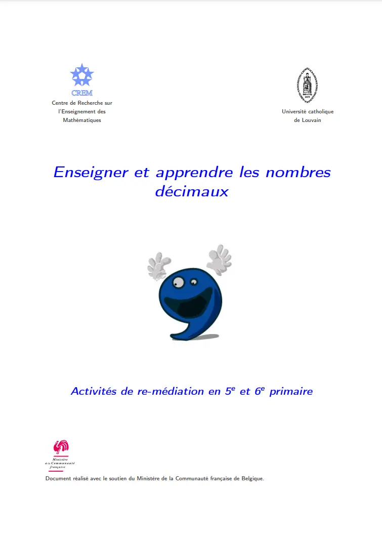 Enseigner et apprendre les nombres décimaux couverture