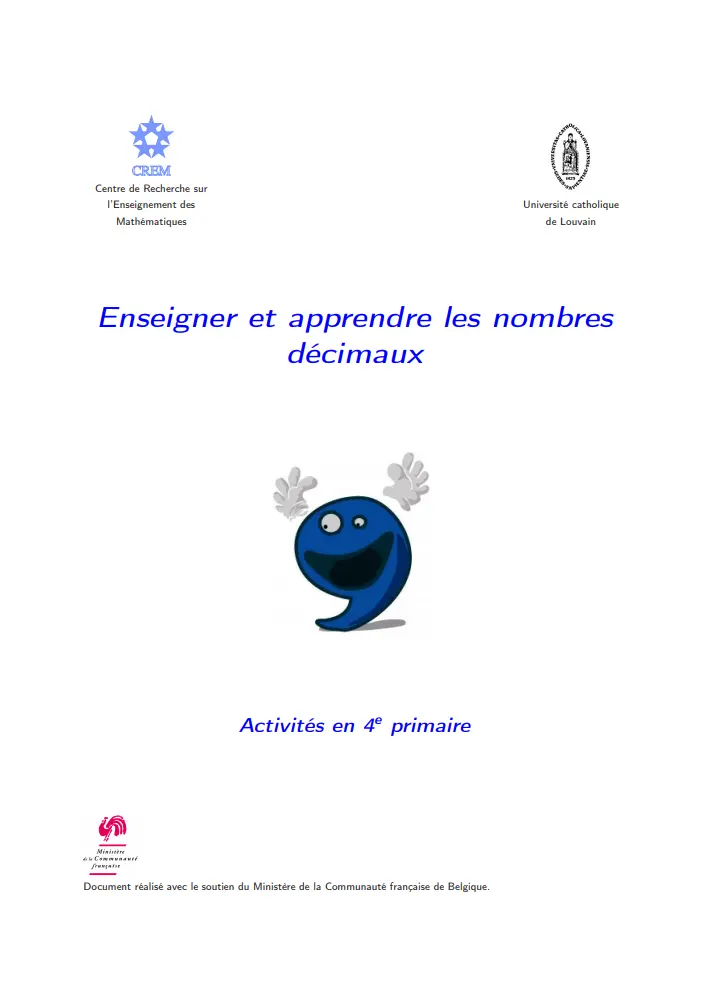 Enseigner et apprendre les nombres décimaux couverture