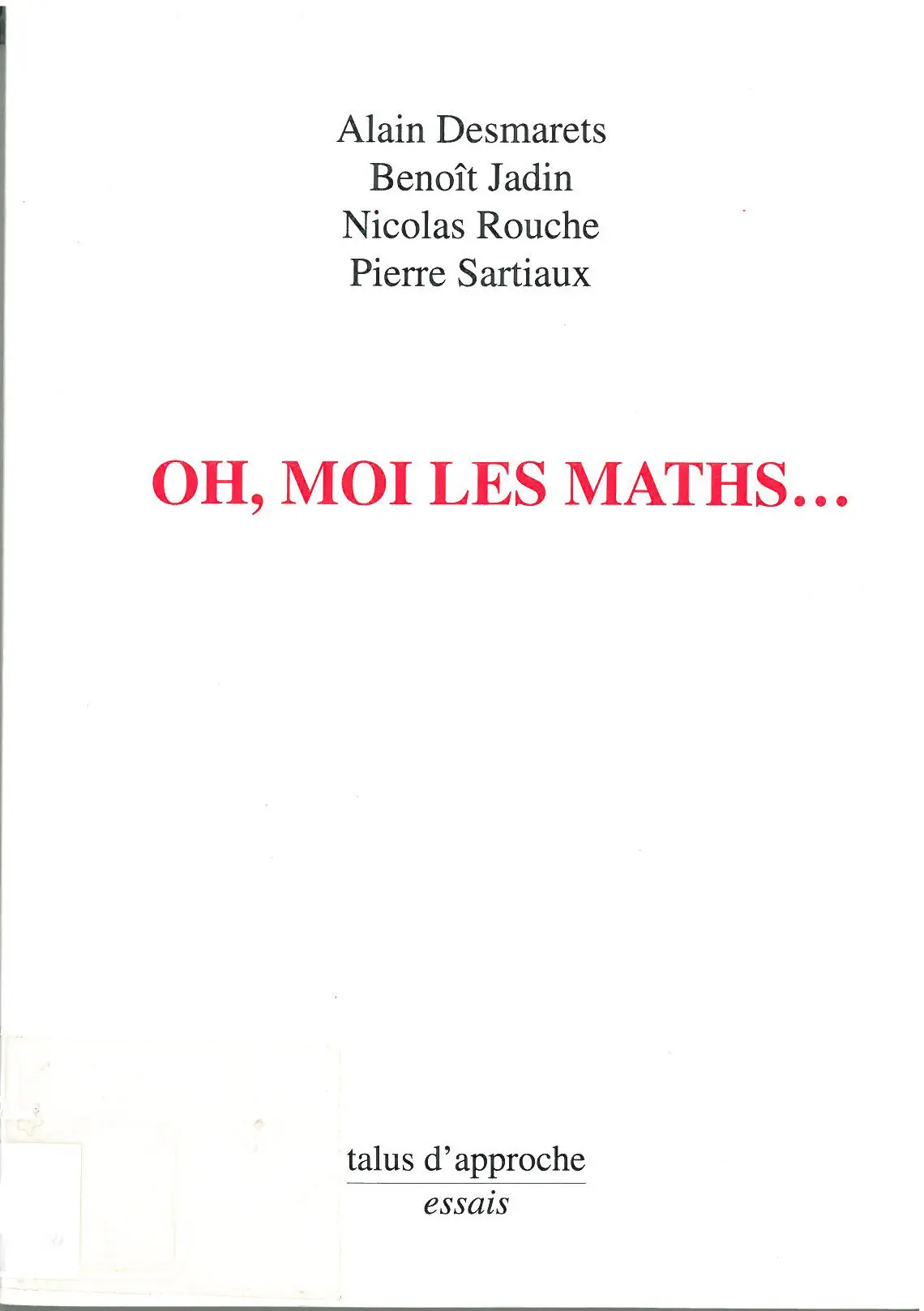 Oh, moi les maths... couverture