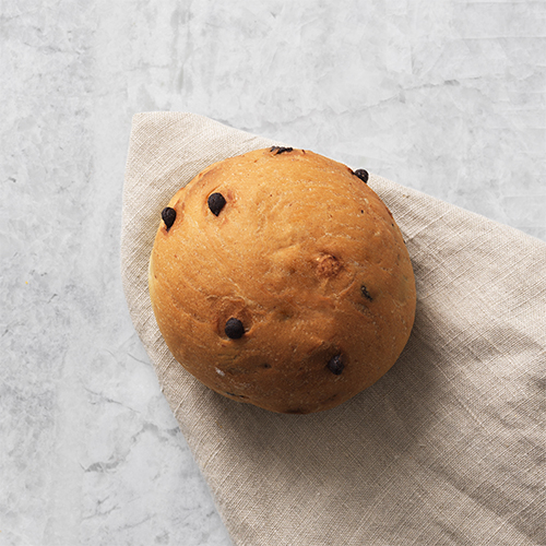 Tea bun with chocolate