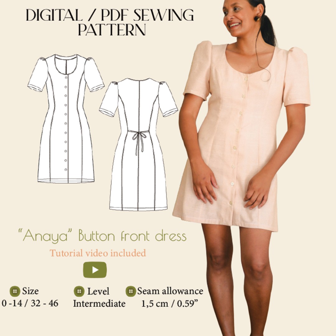 Mini front button dress