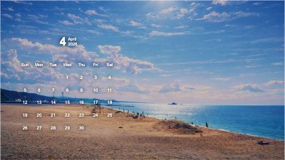 砂浜・海風の横型シンプル