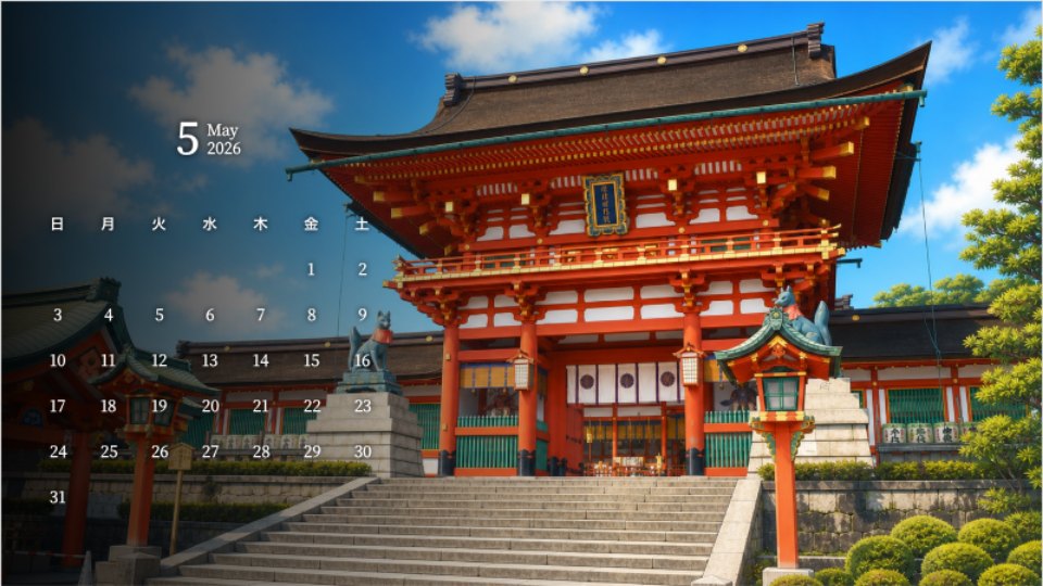 Fushimi Inari Taisha Shrine Under Blue Sky