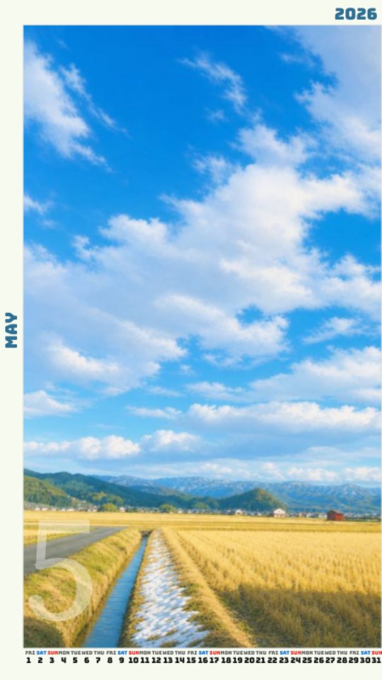Golden Rice Fields Under Blue Sky