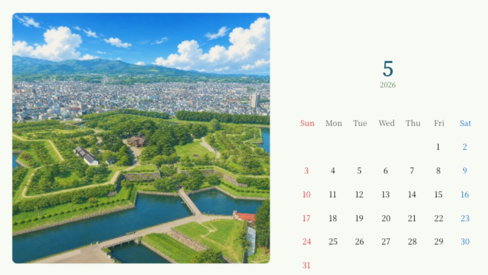 Goryokaku Park Moat and Blue Sky