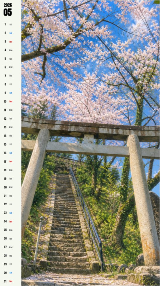 Sakura Torii Stone Steps