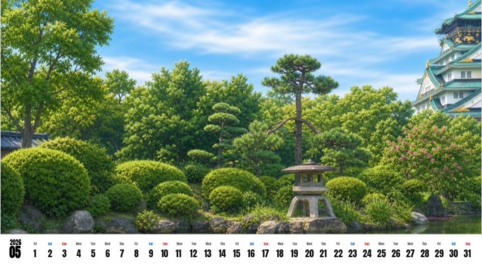 Osaka Castle Summer Garden Sky