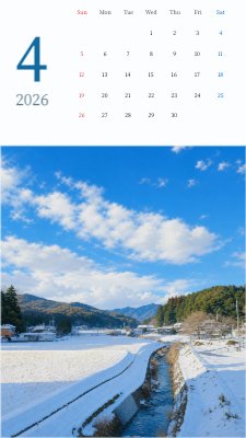 Snowy Valley Stream Calendar