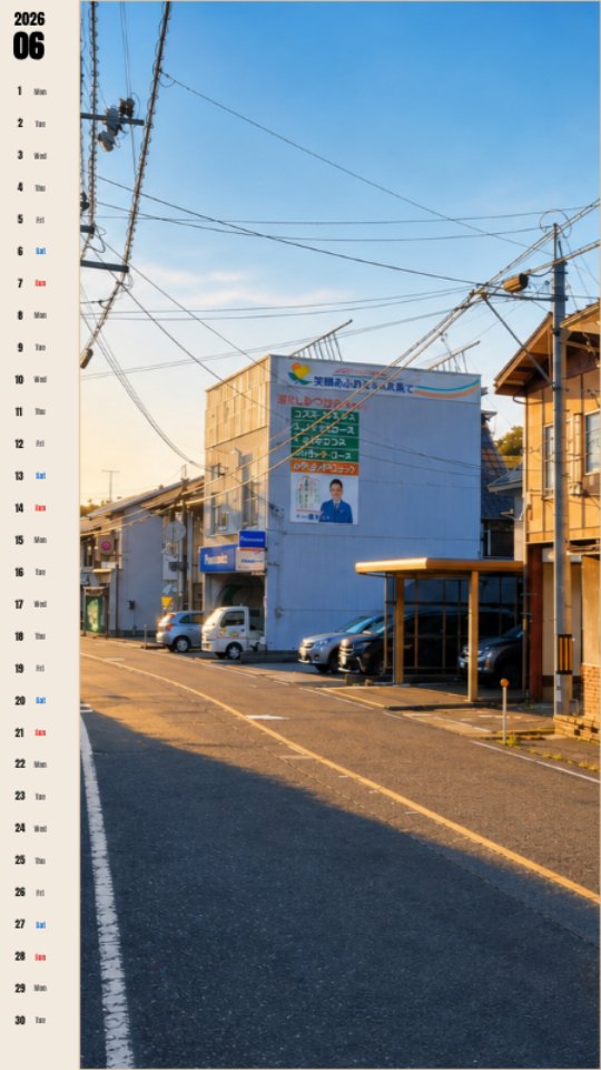 夕陽差す町の通り