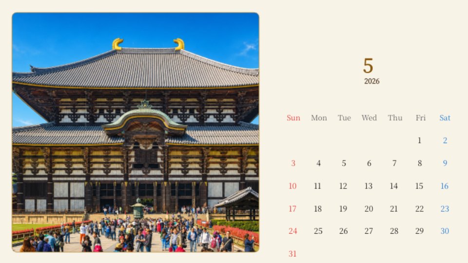 Todai-ji Great Buddha Hall and Blue Sky