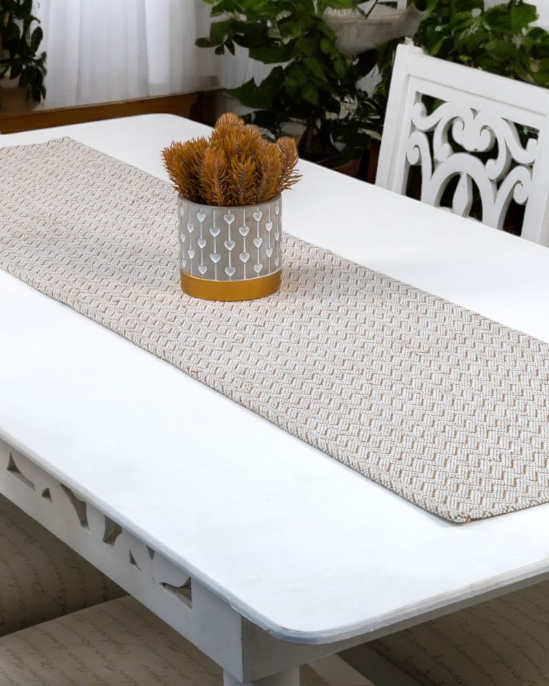 Trilho de Mesa Bege com Linho 