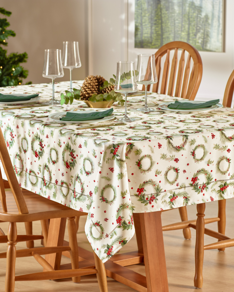 Toalha de Mesa Glamour Festive Verde Musgo