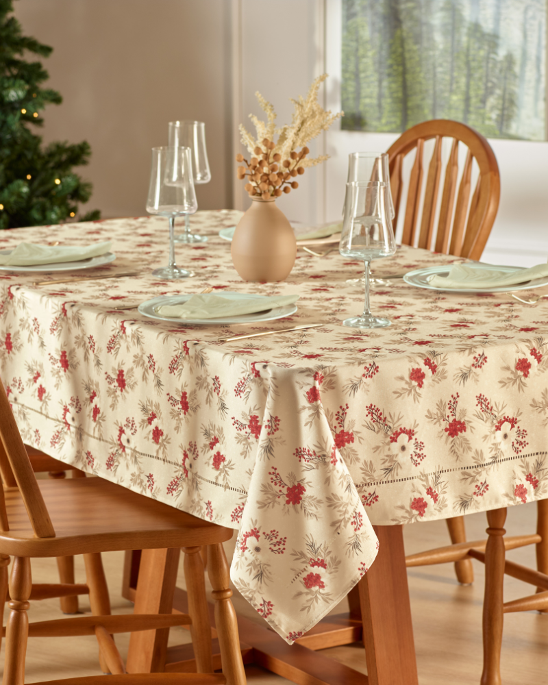 Toalha de Mesa Glamour Festive Bordô