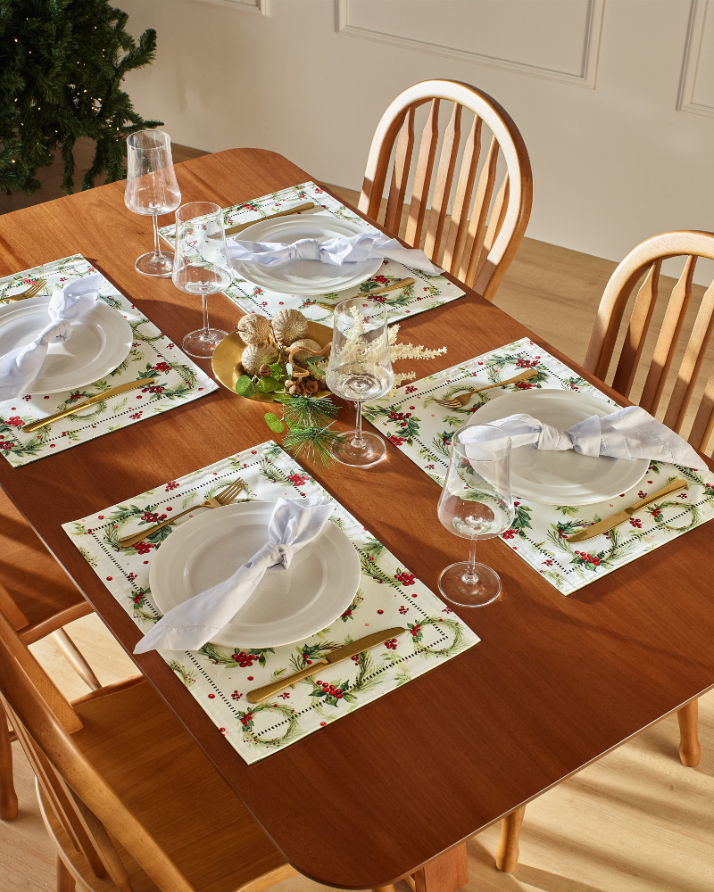 Lugar Americano Glamour Festive Verde Musgo