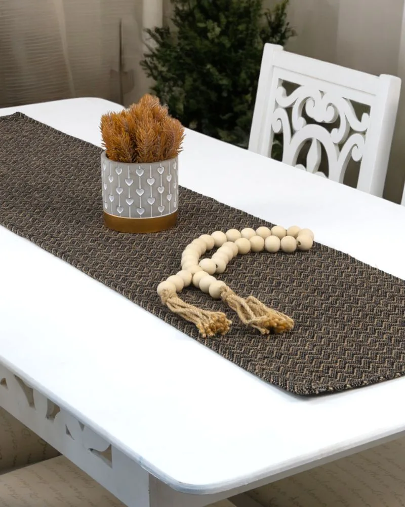 Trilho de Mesa Bege com Preto