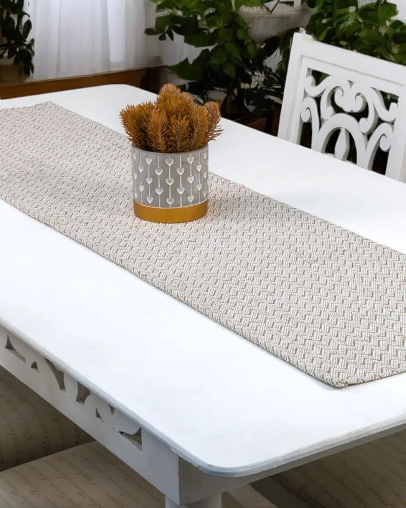 Trilho de Mesa Bege com Linho