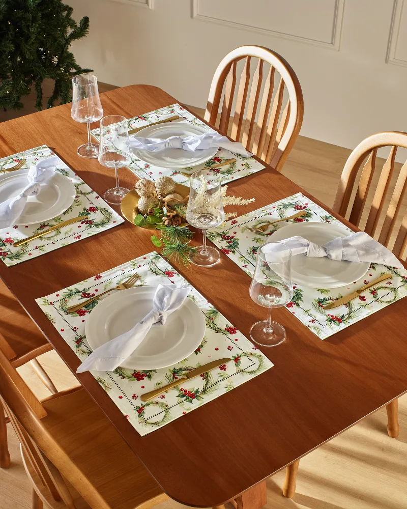 Lugar Americano Glamour Festive Verde Musgo