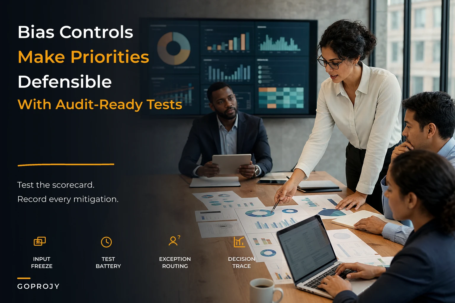 Bias controls for portfolio prioritization with audit-ready tests
