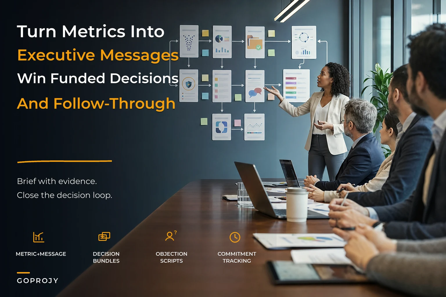Executive narrative system for decision-ready PMO briefings and scripts