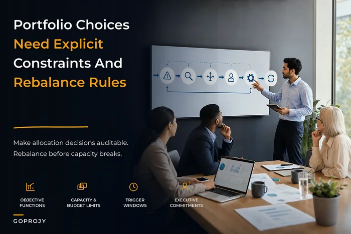Portfolio decision-economics and optimization framework with rebalancing rules