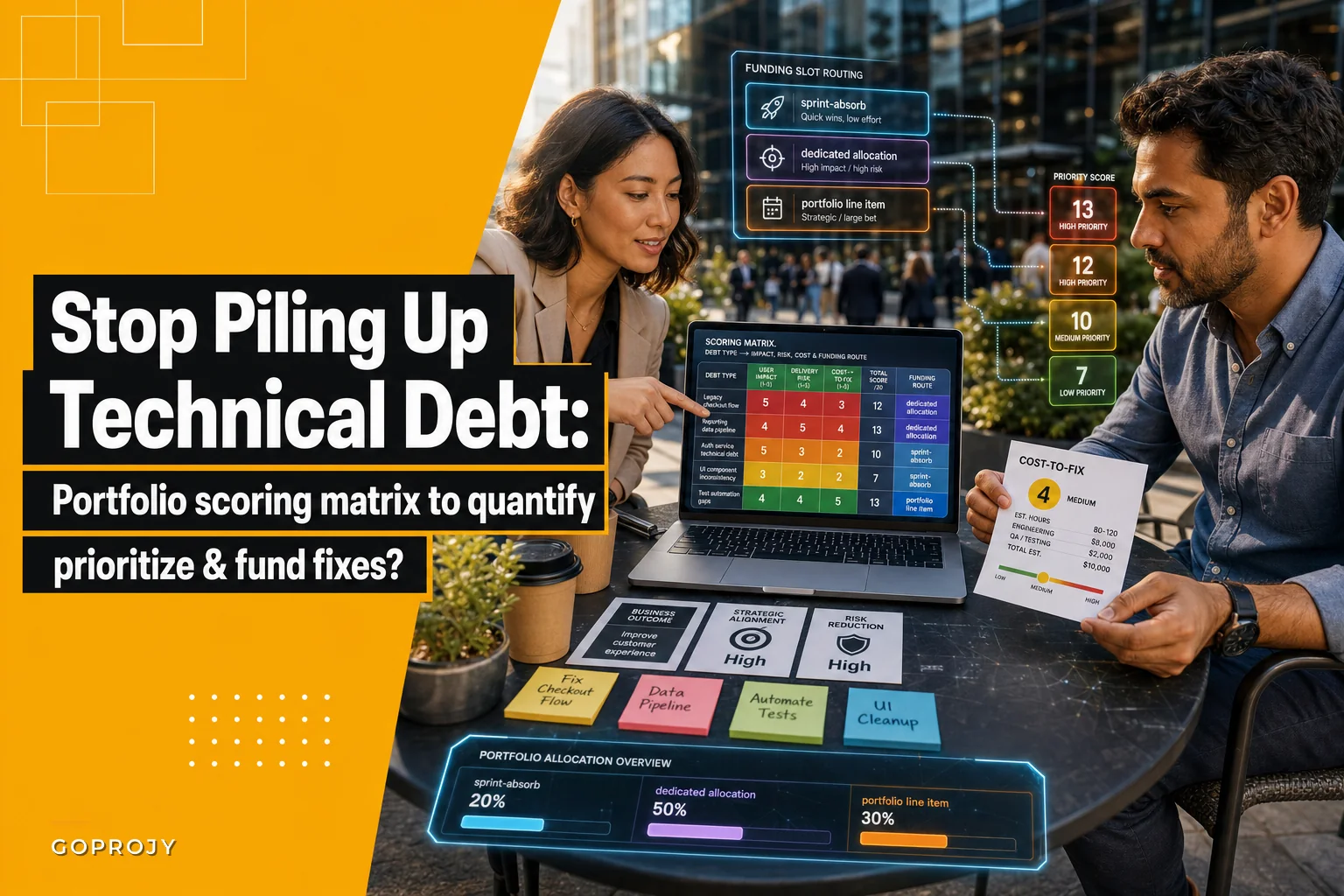Stop piling up technical debt: a portfolio scoring matrix to quantify, prioritize and fund fixes