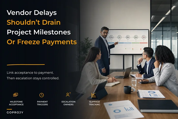 Stop vendor delays costing projects: milestone-linked governance, acceptance tests and payment knobs for procurement