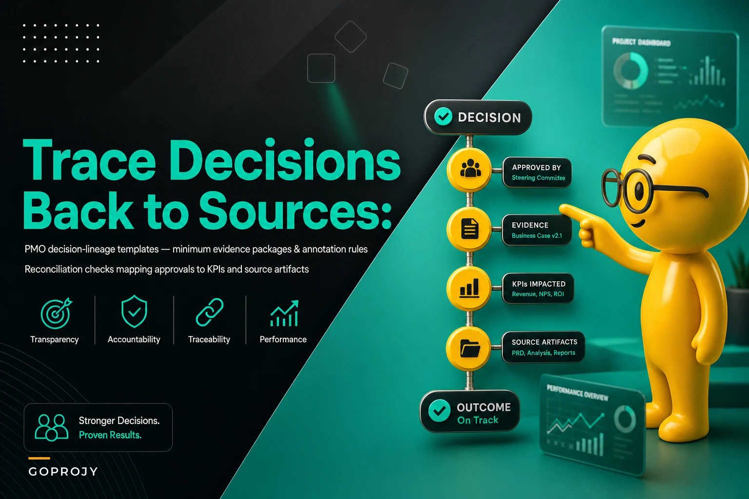 Trace decisions back to sources: a PMO decision-evidence lineage template for approvals, assumptions and audits