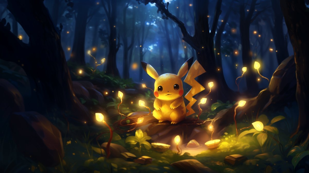 Cute little Pikachu out in the tall grass — image 2