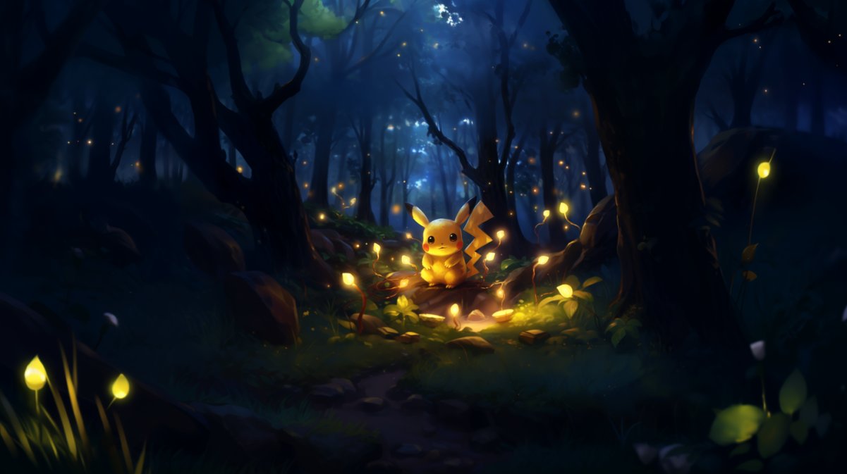 Cute little Pikachu out in the tall grass — image 3