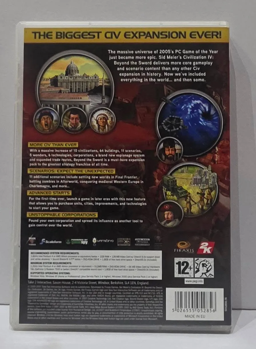 Sid Meier’s Civilization IV: Beyond the Sword — PC DVD