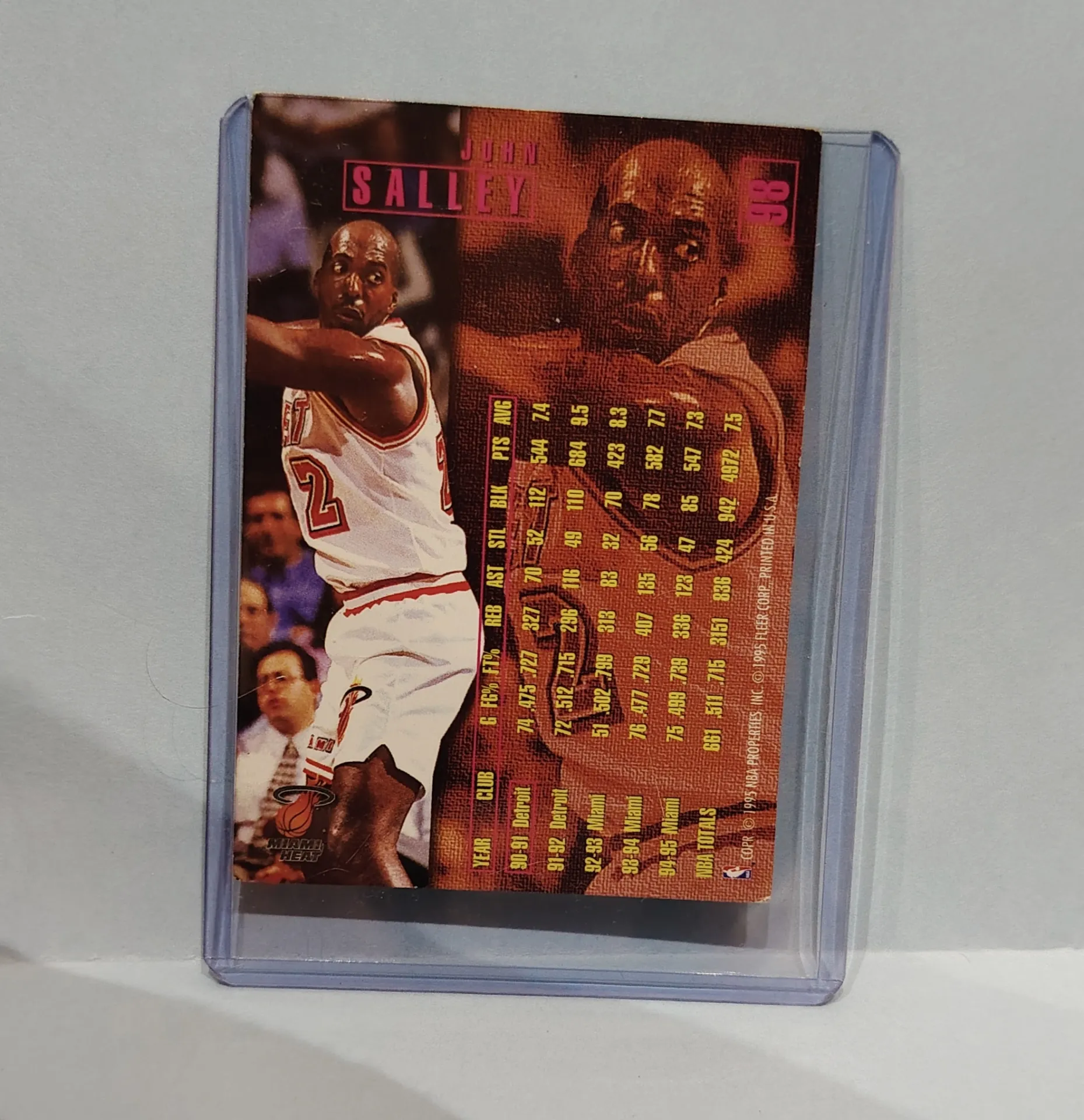 1995-96 Fleer SlamDunk John Salley #98 Miami Heat