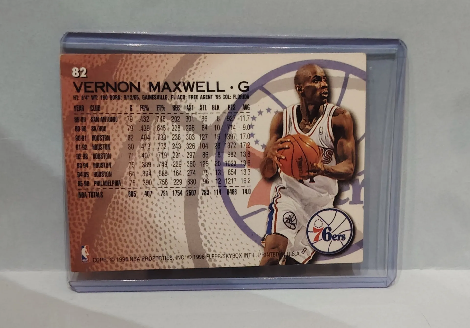 1996-97 Fleer Vernon Maxwell #82 Michael Jordan Shadow Card