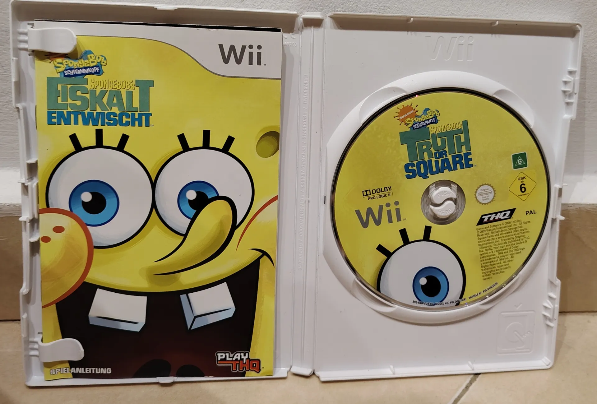 SpongeBob SquarePants: Truth or Square (Eiskalt Entwischt) - Wii PAL German Version - Complete in Box