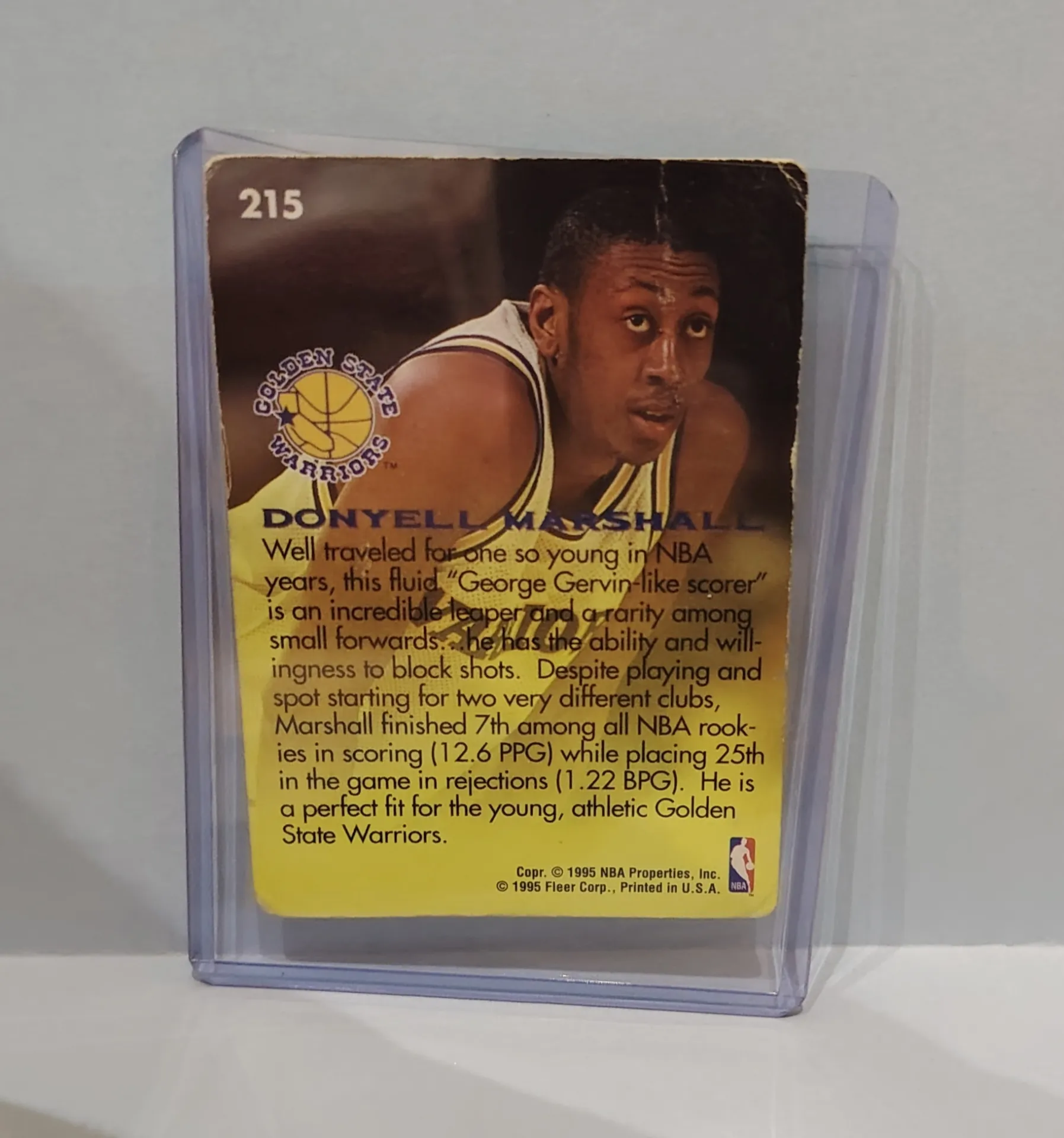 1995-96 Fleer European NBA Rookie Sensation #215 - Donyell Marshall Golden State Warriors