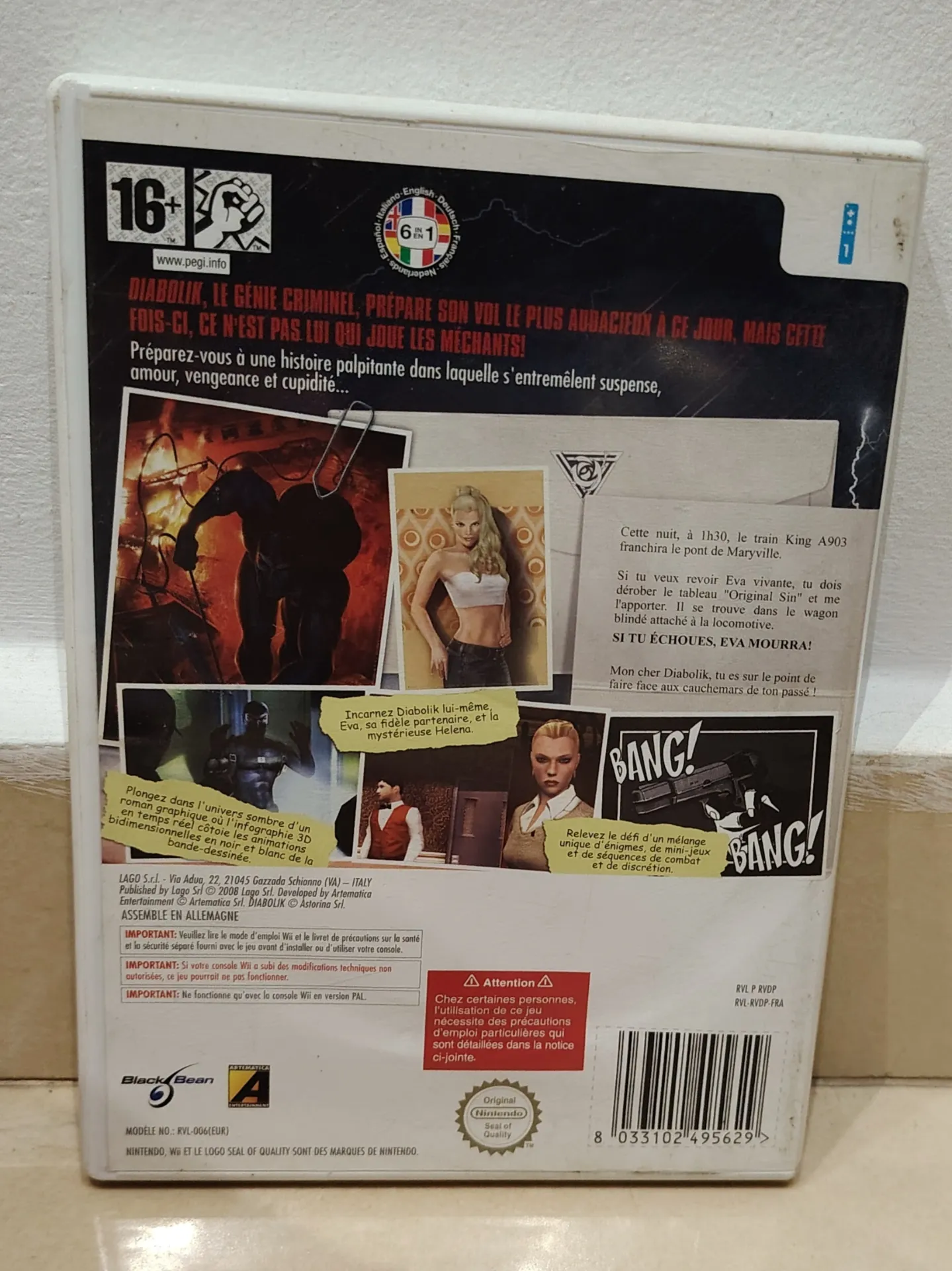 Diabolik: The Original Sin - Nintendo Wii PAL