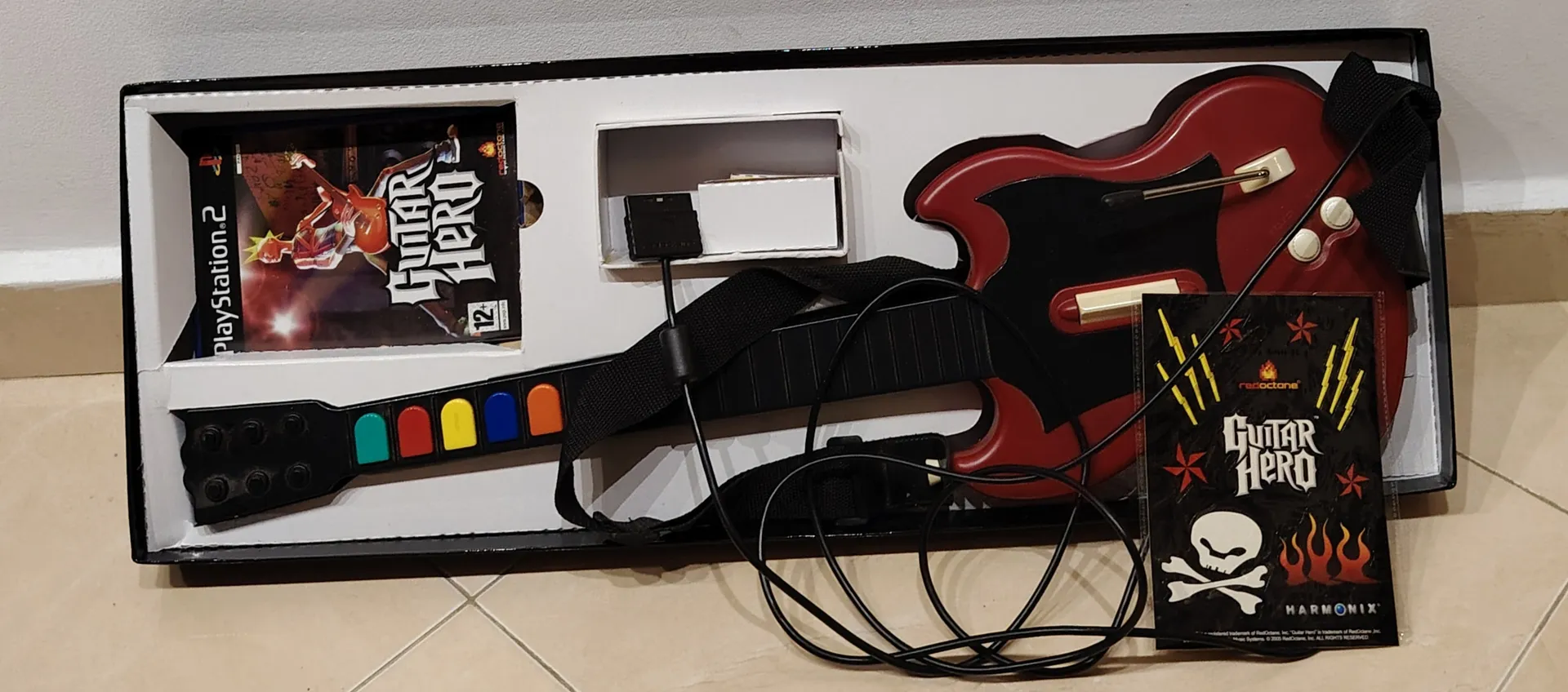 Guitar Hero Bundle - PlayStation 2 (PS2) with Red SG Guitar Controller